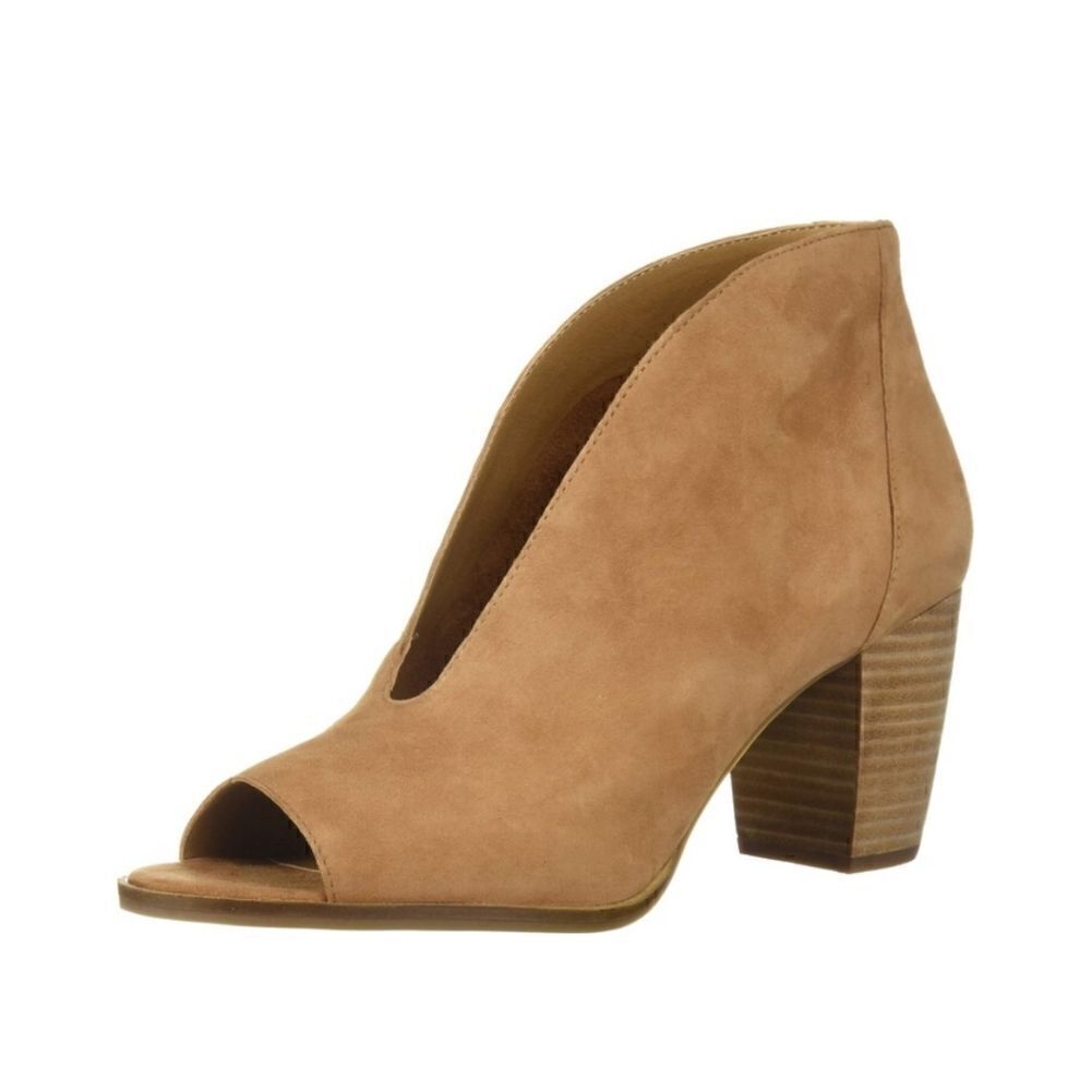 Lucky Brand Chunky Heel Joal Bootie Macaroon Tan Suede Kidsuede Heel Boot 8
